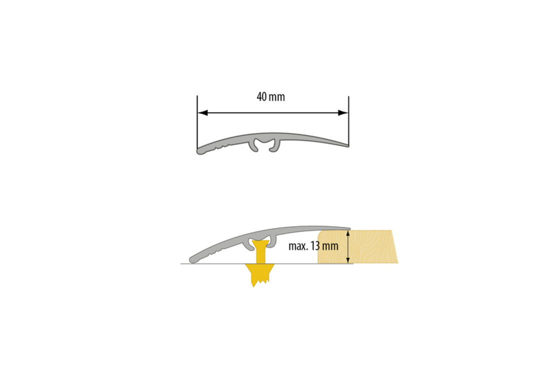 PVC Лайстна преходна с ламинирано фолио 40мм 90см самозалепваща/скрит монтаж – дървесни декори