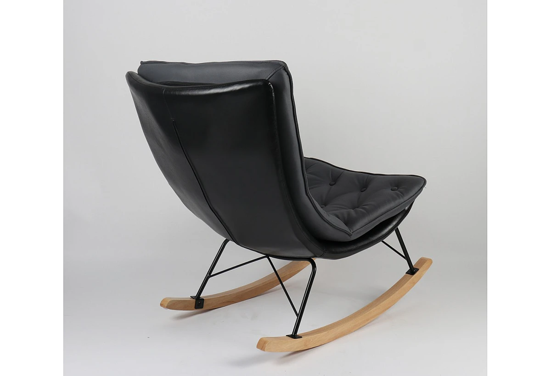 Люлеещ фотьойл ATLAS - сиво/черно/натурално