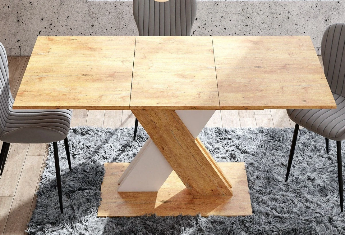 Трапезна маса XARELTO разтегателна - дъб ланселот/бяло