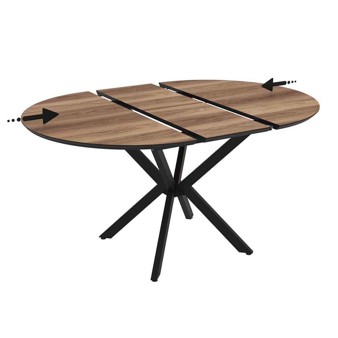 Трапезна маса DOBOK разтегателна - орех/черно