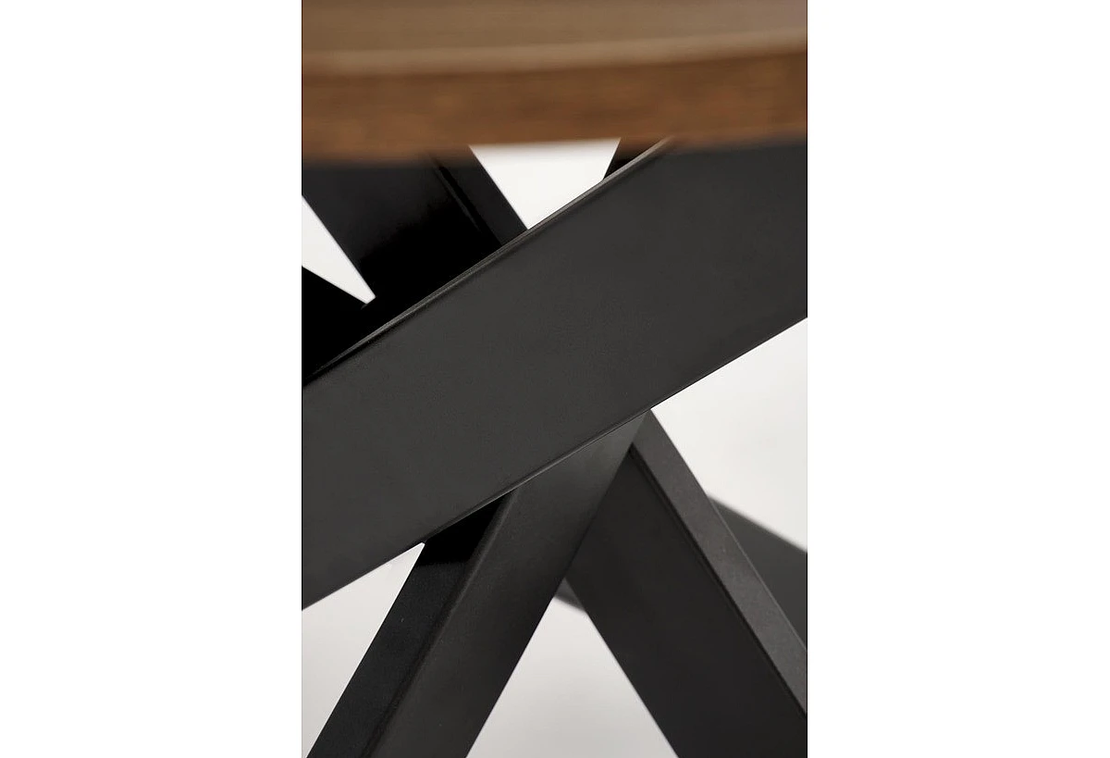 Трапезна маса EDGAR кръгла - орех/черно