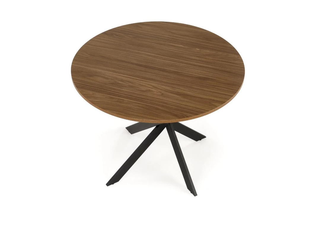 Трапезна маса EDGAR кръгла - орех/черно