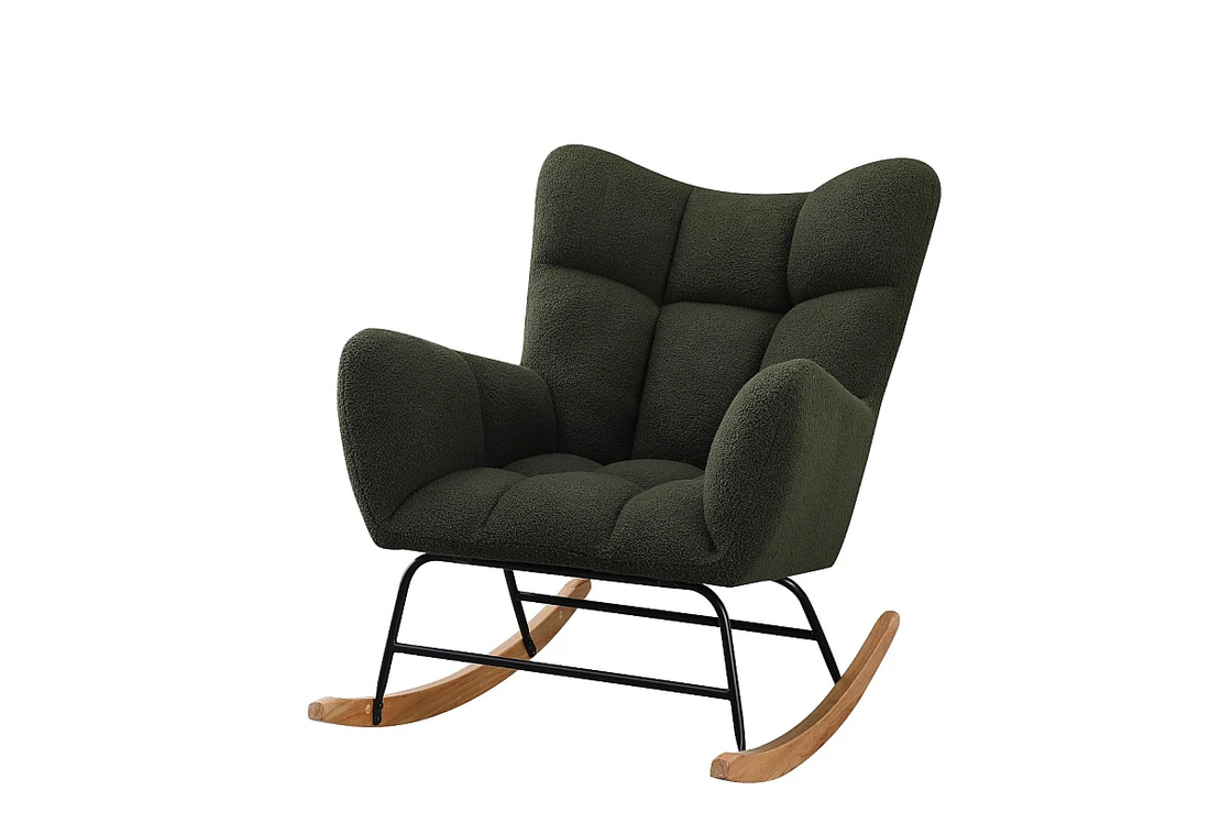 Люлеещ фотьойл STIV - тъмно зелено/натурално/черно