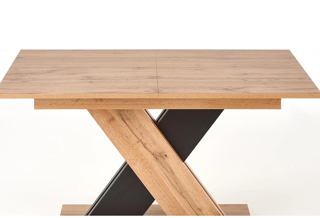 Трапезна маса XARELTO разтегателна - дъб вотан/черно