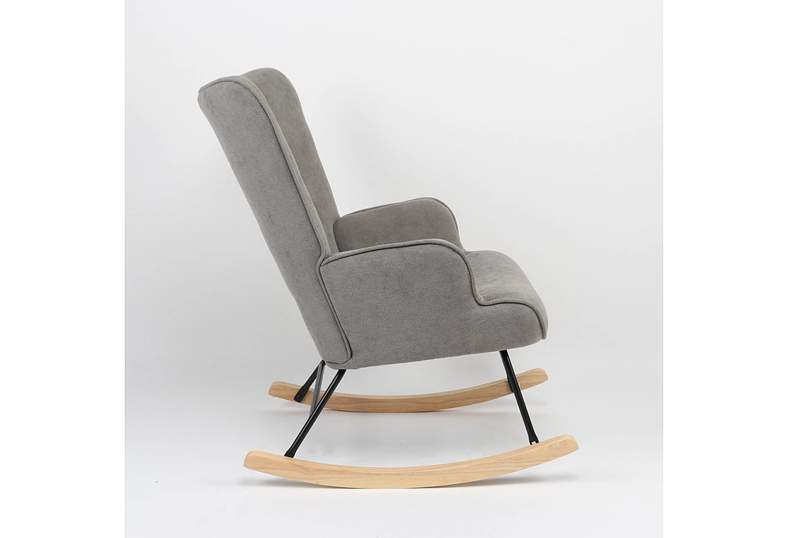 Люлеещ фотьойл ELIOT - сиво/натурално