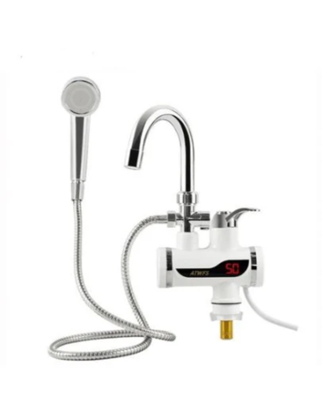 Електрически проточен водонагревател - смесителна батерия и душ слушалка