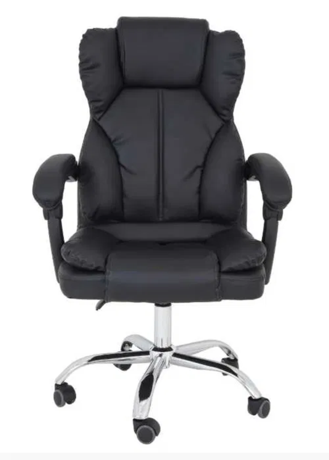 Офис стол Parma, имитация на кожа, черен