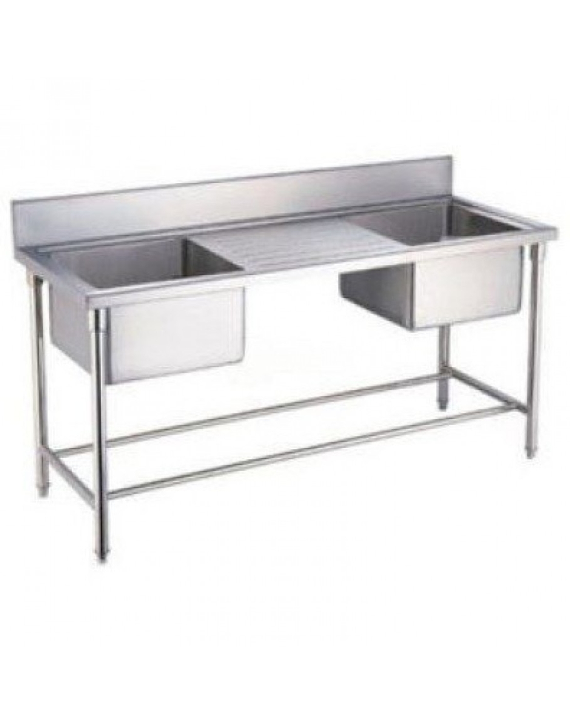 Мивка неръждаема стомана с две вани 180 х 60 х 80 см