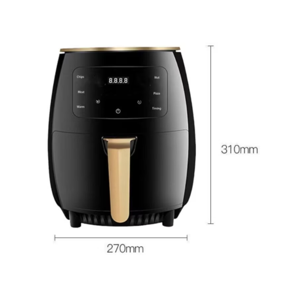 Фритюрник с горещ въздух без масло Air Fryer 8 функции, Капацитет 6L, Цифров дисплей, 3000W