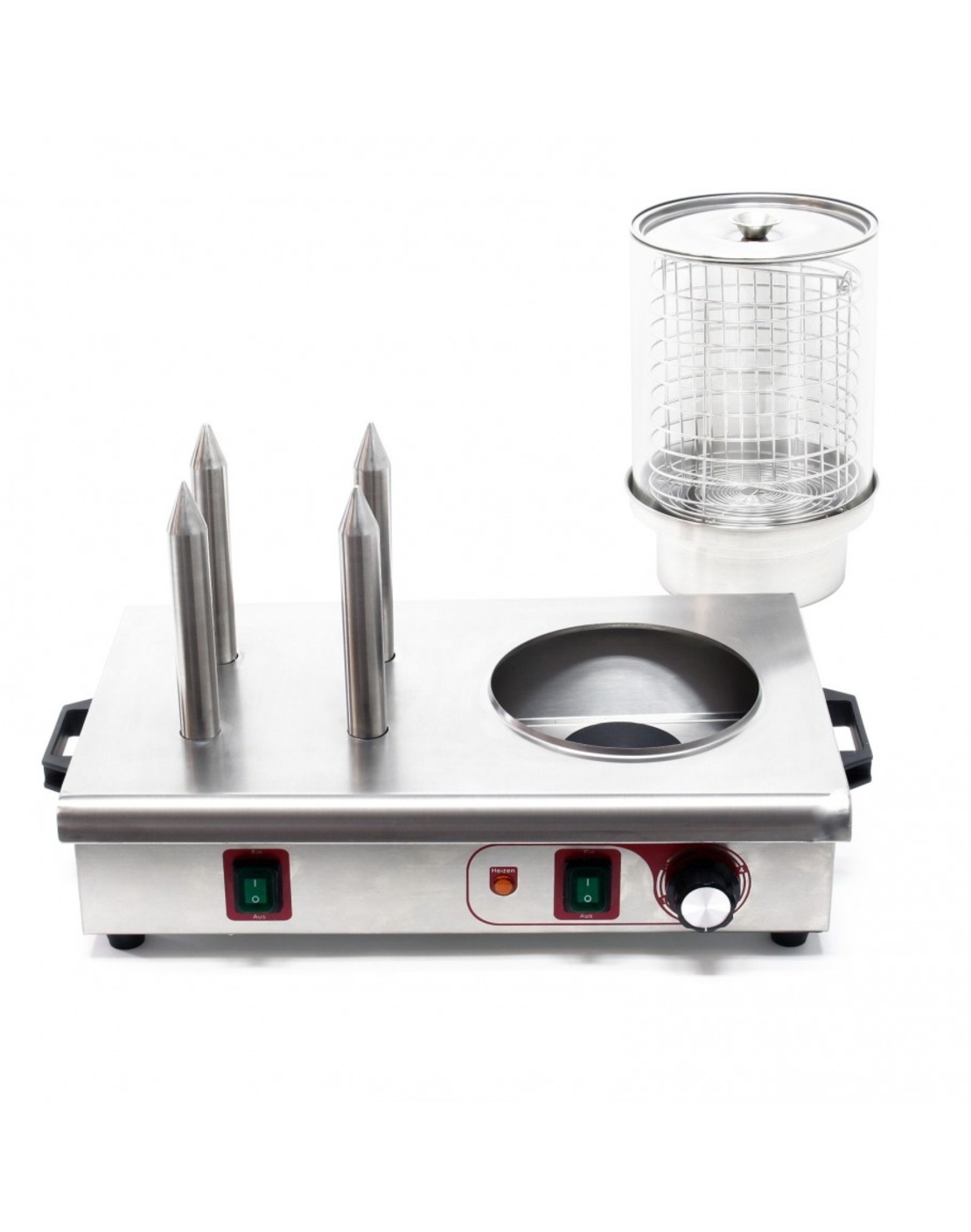 Хот дог машина с 4 шиша и стъклена вана