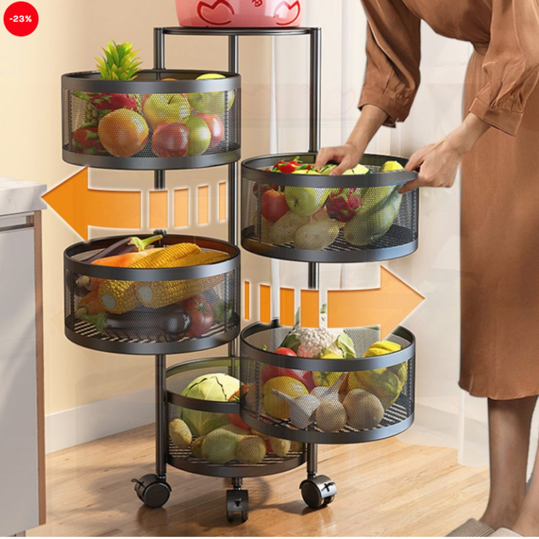 Домакински органайзер подвижен кръгъл