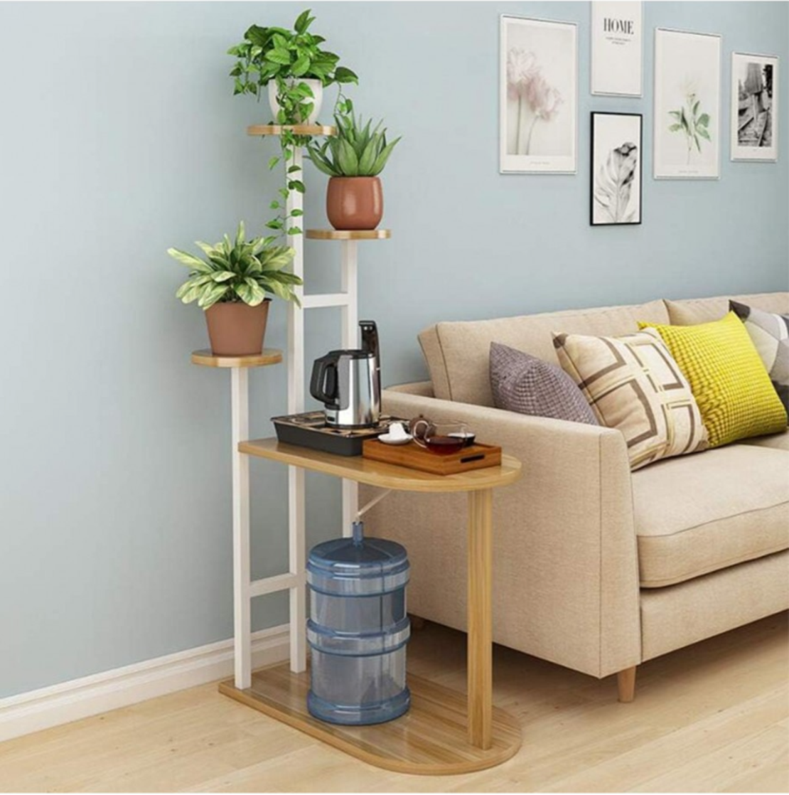 Маса помощна с цветарник Люлео