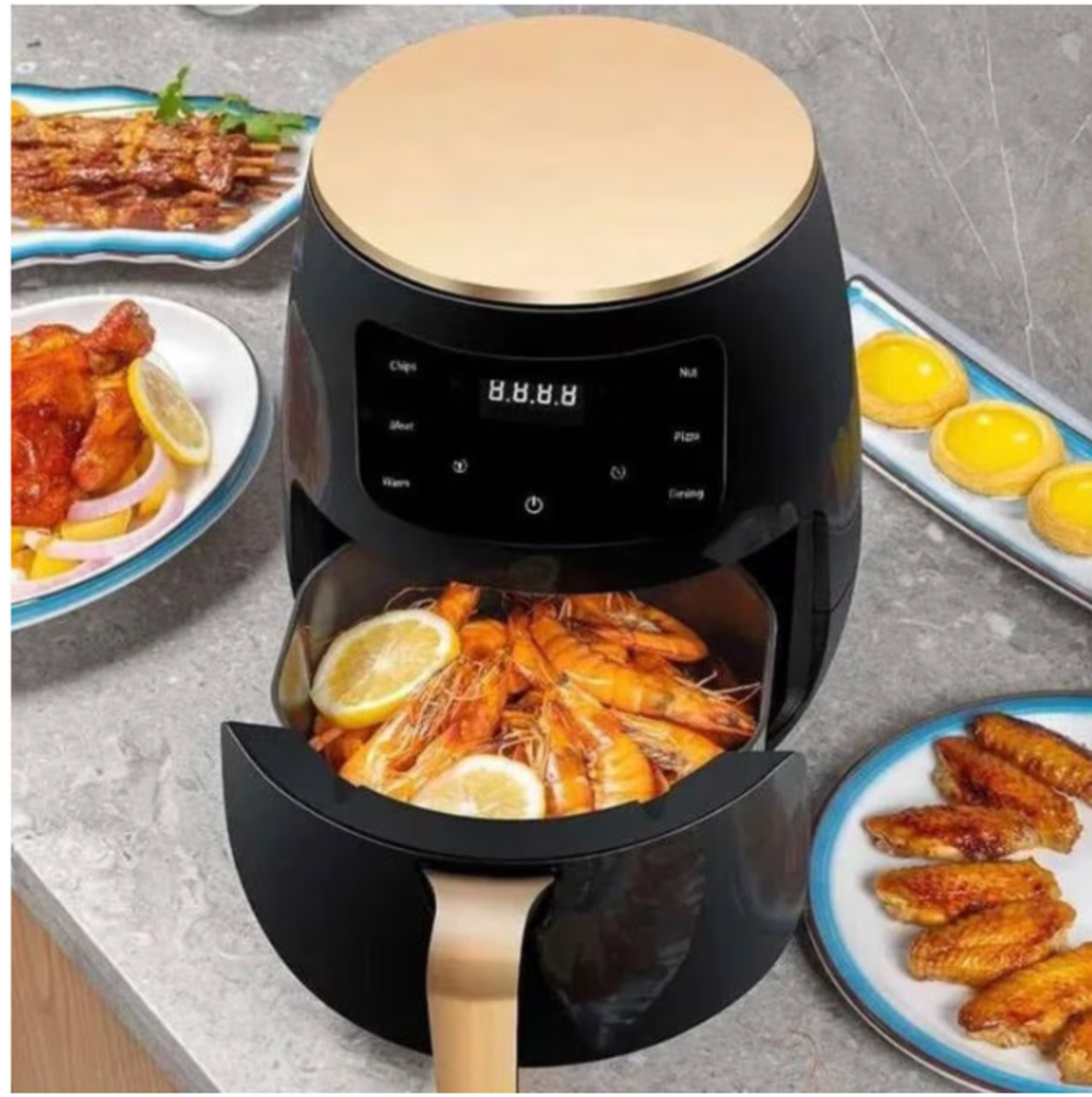 Фритюрник с горещ въздух без масло Air Fryer 8 функции, Капацитет 6L, Цифров дисплей, 3000W