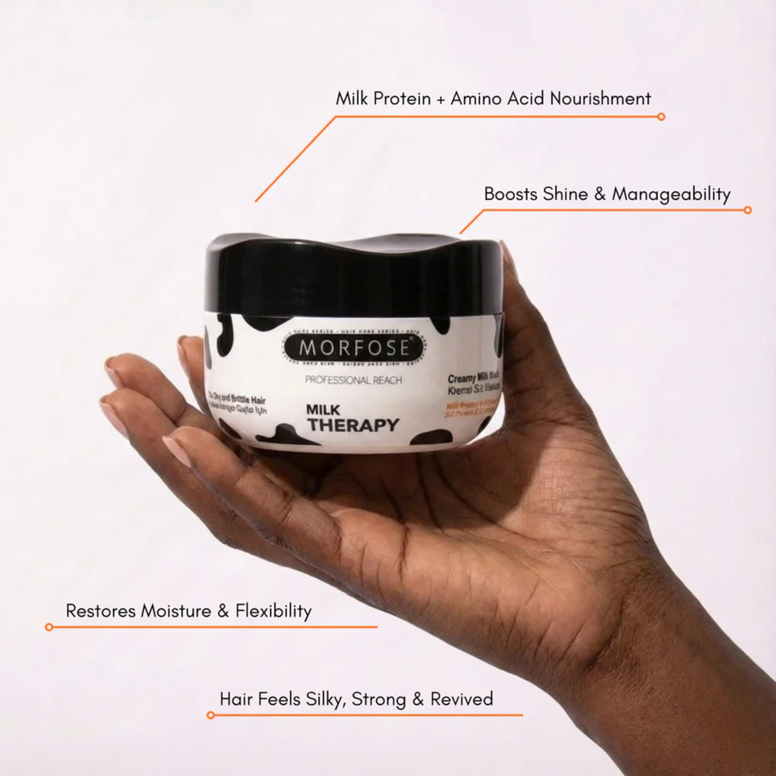 Morfose Milk Therapy подхранваща маска за коса с млечни протеини за суха и увредена коса, 500ml
