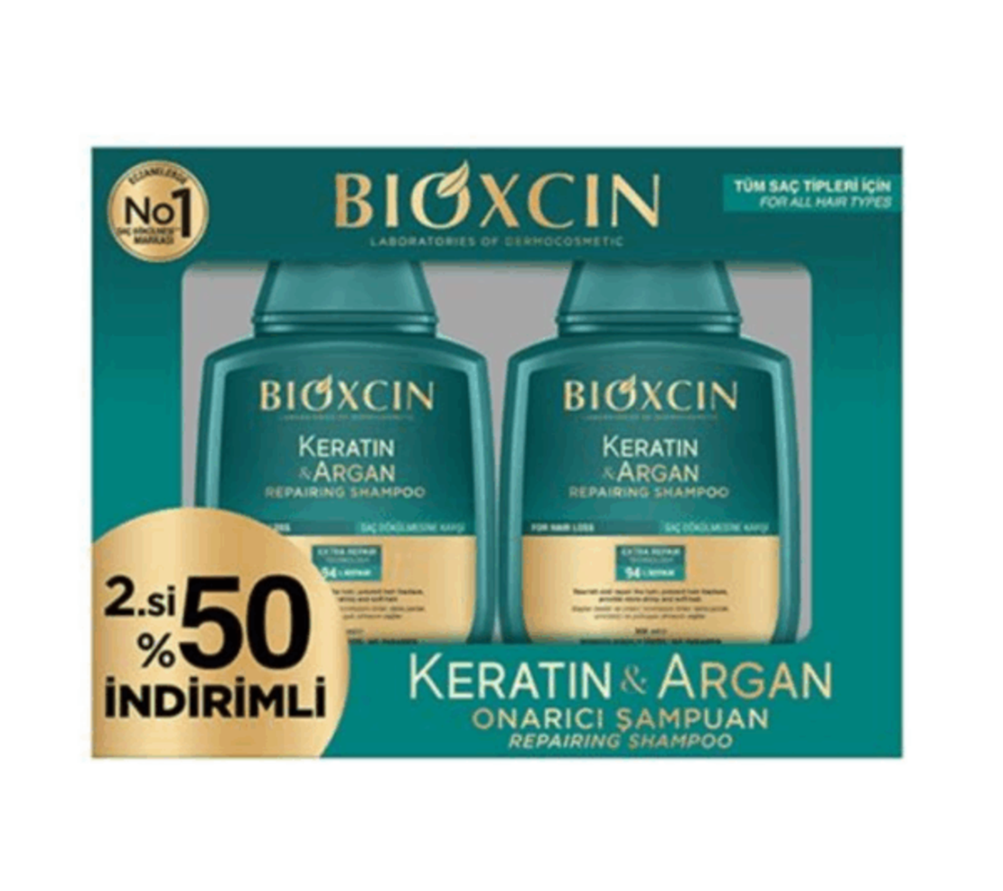 BIOXCIN Възстановяващ шампоан с кератин и арган, 2 броя по 300мл.