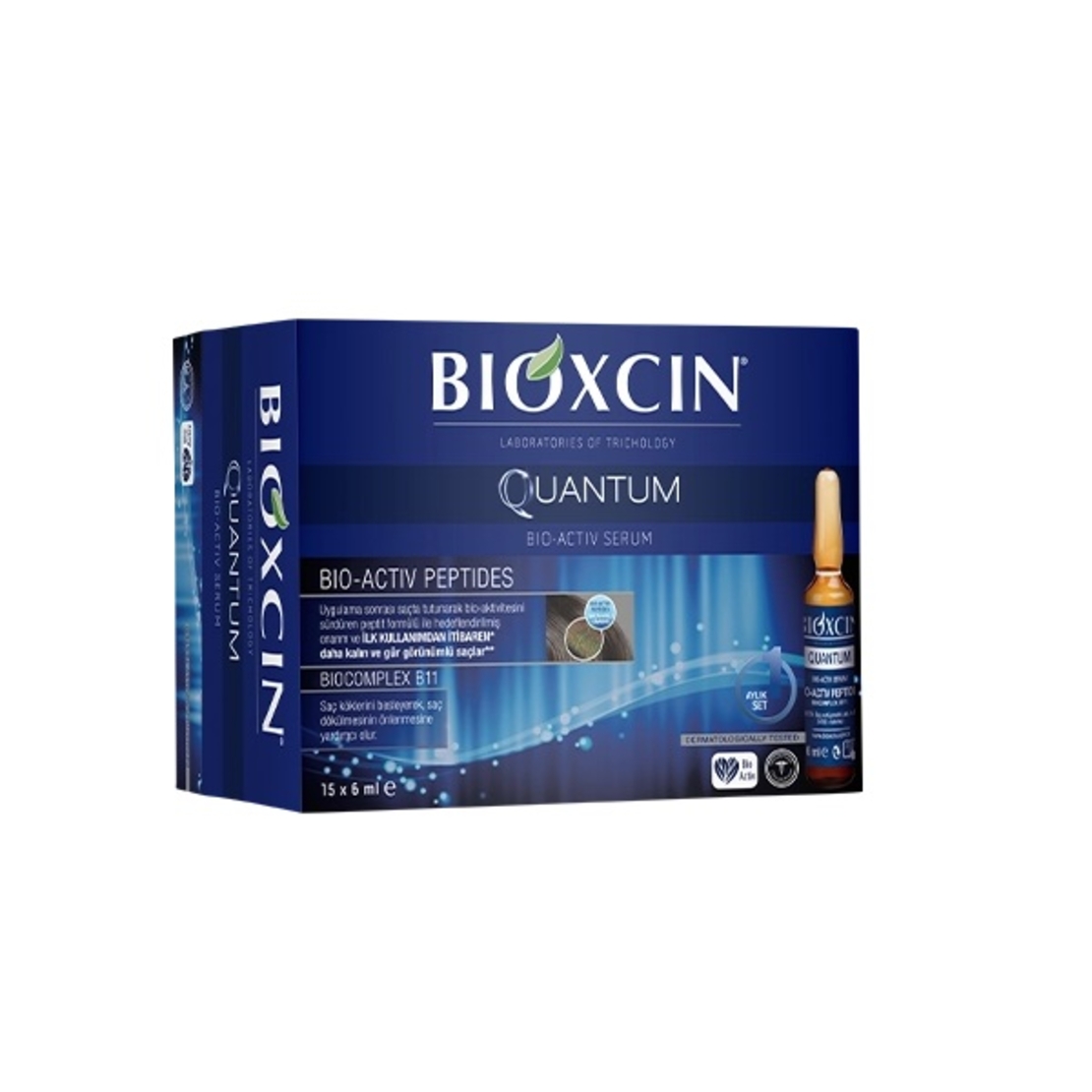 Ампули - Серум за коса с биоактивни пептиди Bioxcin Quantum против косопад 15х6мл