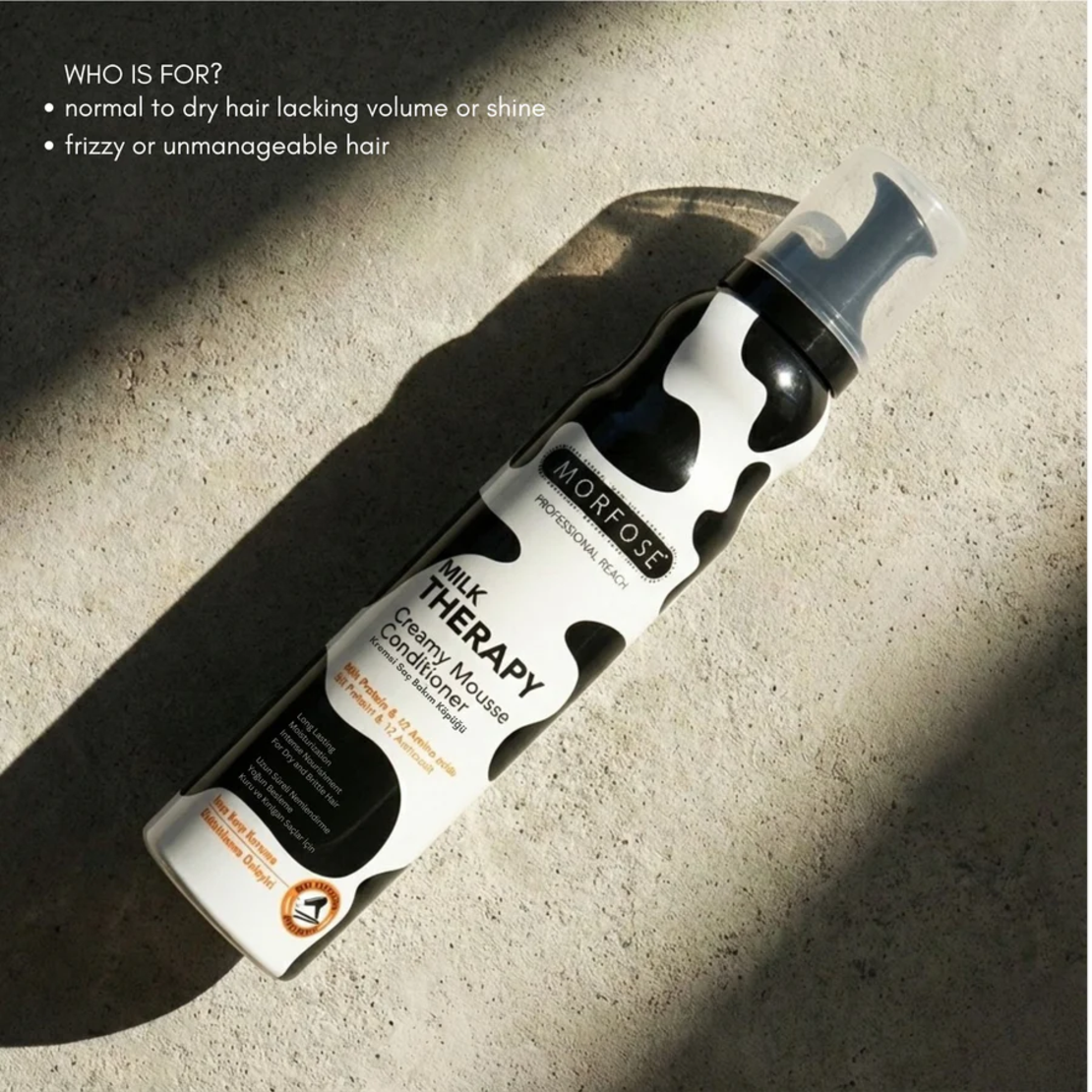Пяна за коса за обем и фиксация с млечни протеини – Morfose Milk Therapy, 350ml