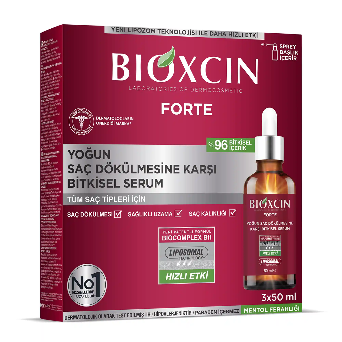 Boixcin Forte серум за коса против интензивен косопад 3 броя Х 50 мл.