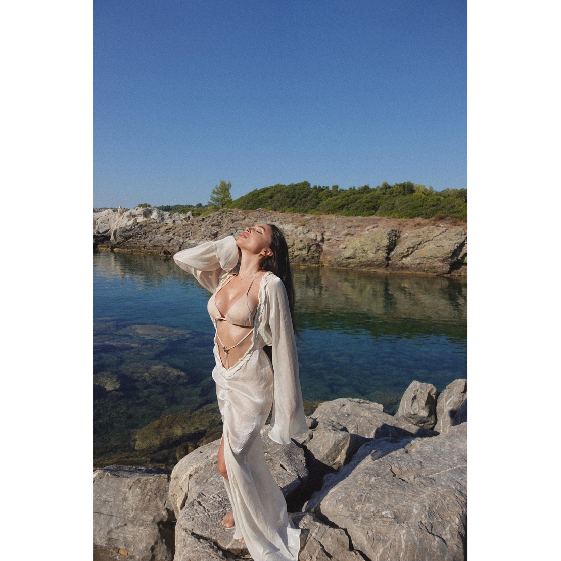 YOUR MERMAID butter yellow beach dress