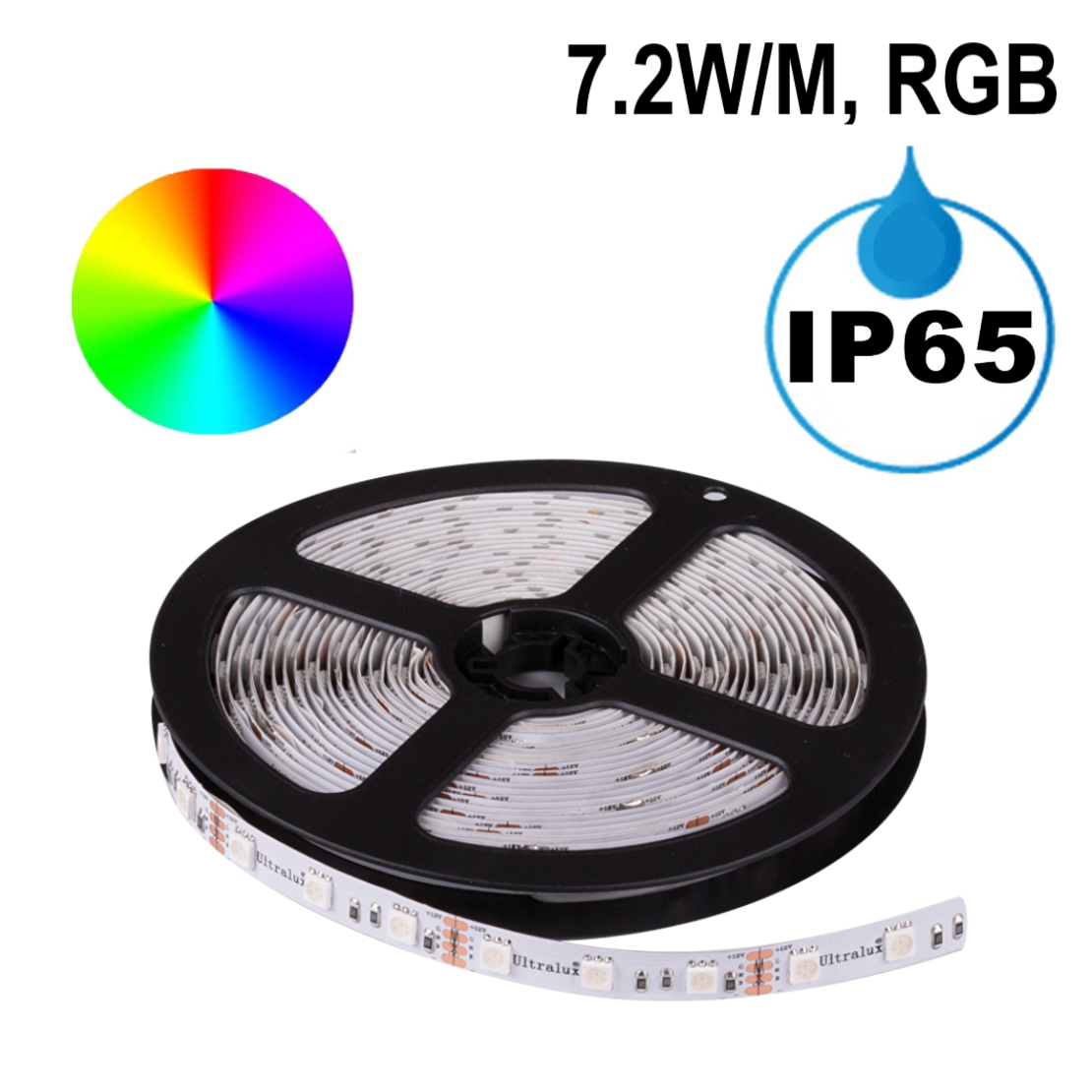 LED ЛЕНТА, 7.2W/M, RGB, 12V DC, SMD5050, 30 LEDS/M, IP65