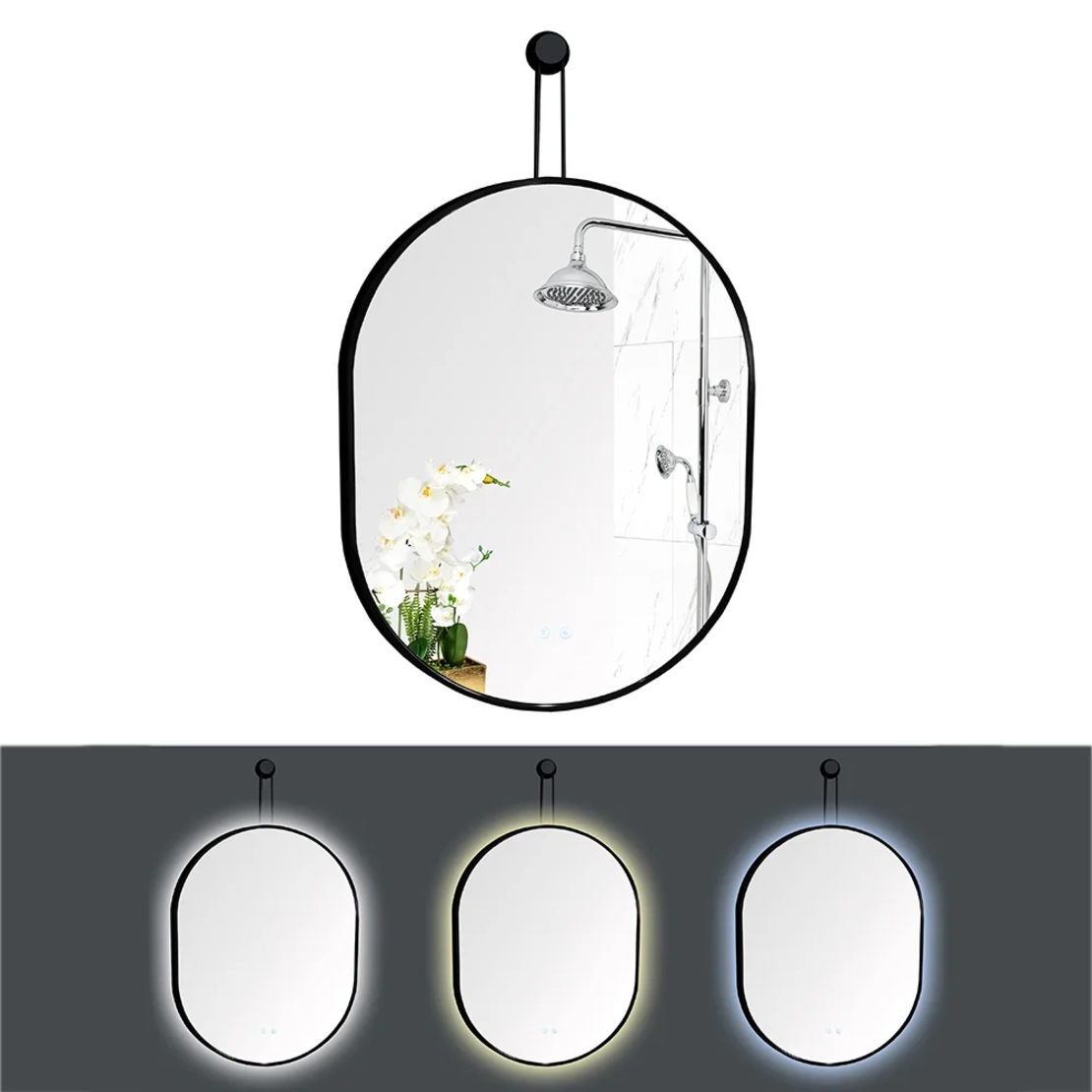 LED огледало 60х80см Черна рамка