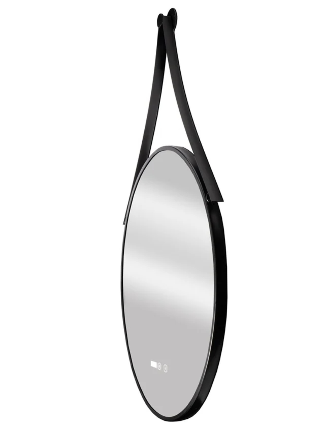 LED огледало Ф60 Черна стоманена рамка