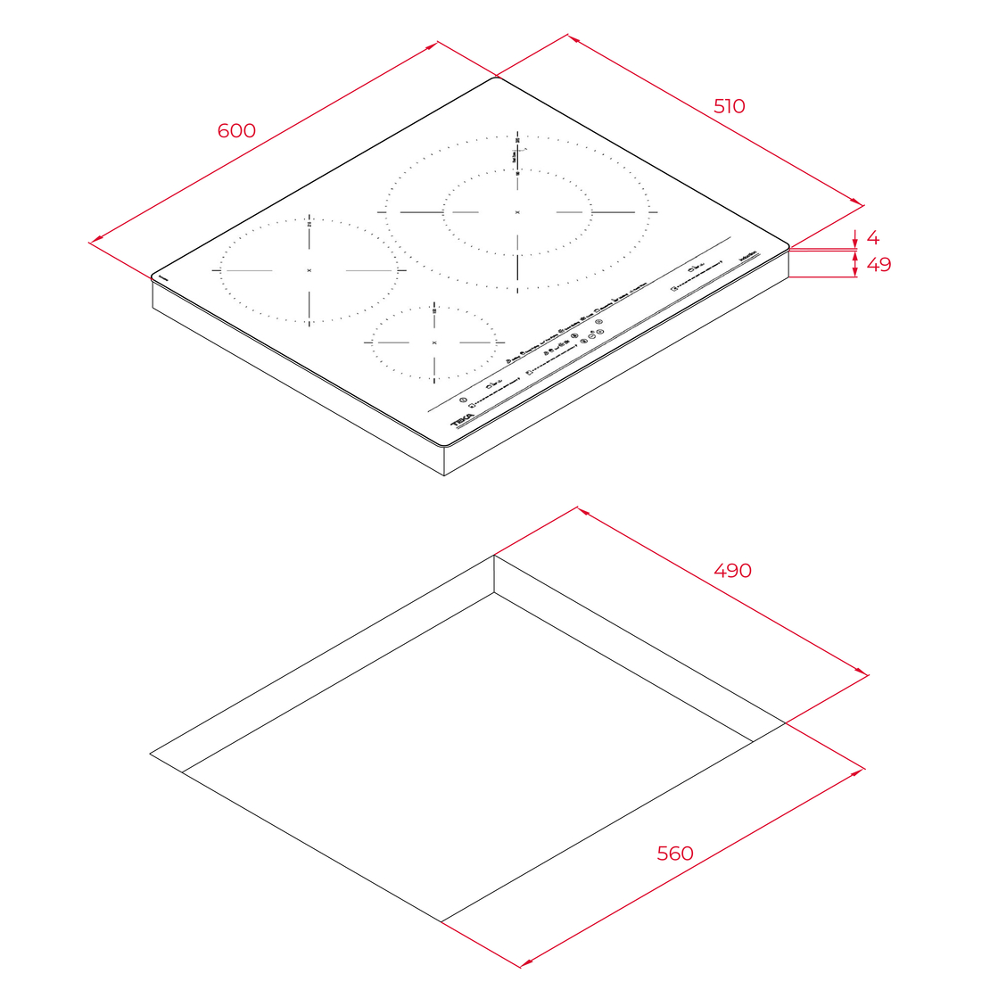 Готварски плот Teka IZC 63630 бял MasterSense