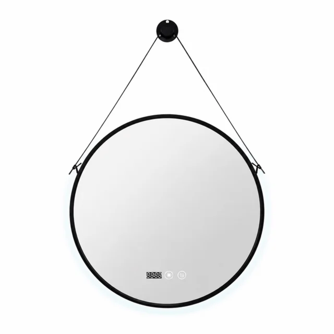 LED огледало Ф60 Черна стоманена рамка