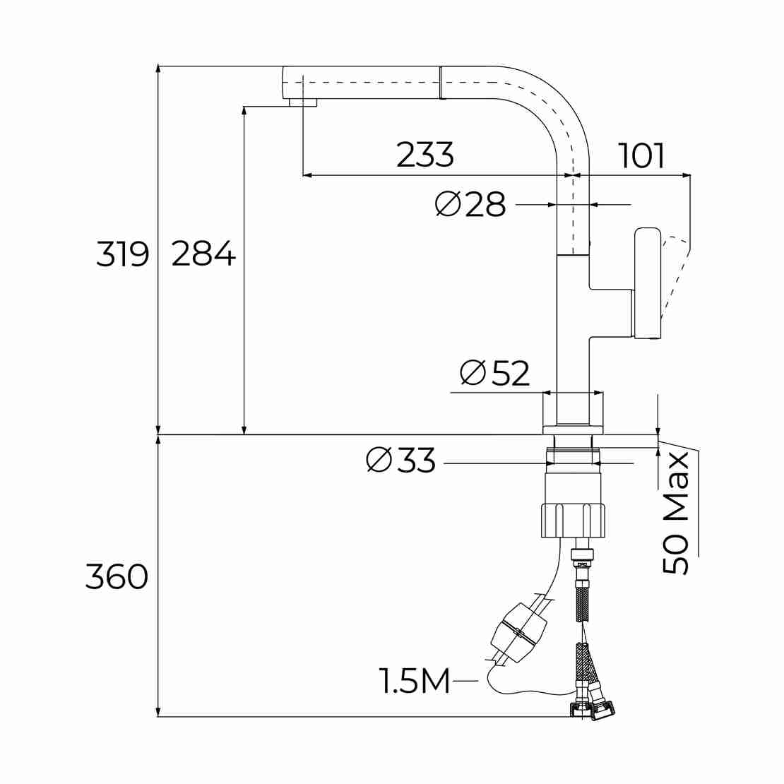 Смесител Teka OVAL 938 ЧЕРЕН