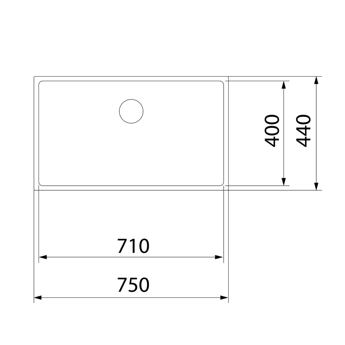 Подплотова иноксова мивка Be Linea RS15 71.40