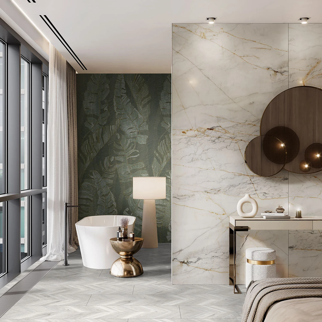 SPC Стенен панел Rocko R154 Marble Gold 2800x1230x4mm