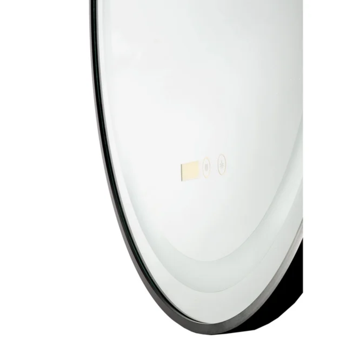 LED огледало Ф60 с черна рамка