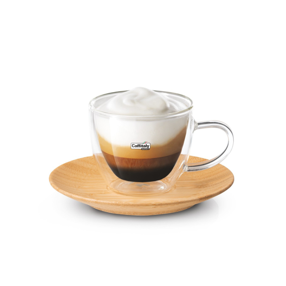 Чаша за чай/капучино с двойно дъно с бамбукова чинийка, 200 мл – 2 бр.