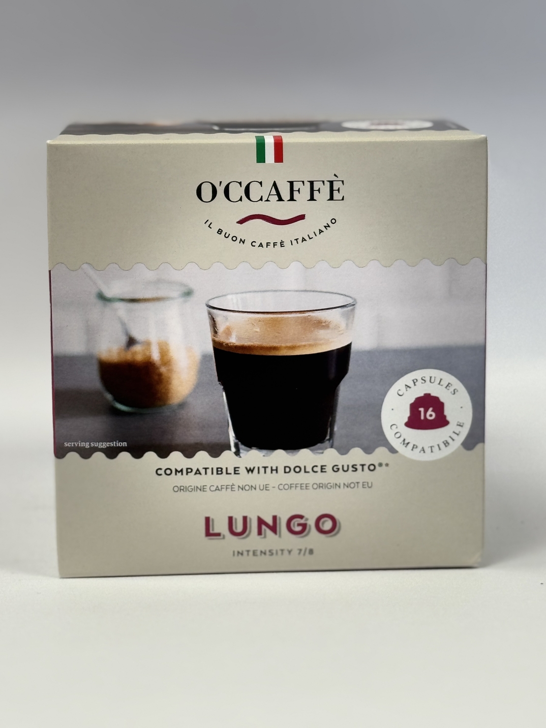 Кафе капсули OCCAFFE Lungo съвместими със система Dolce Gusto, 16 бр.