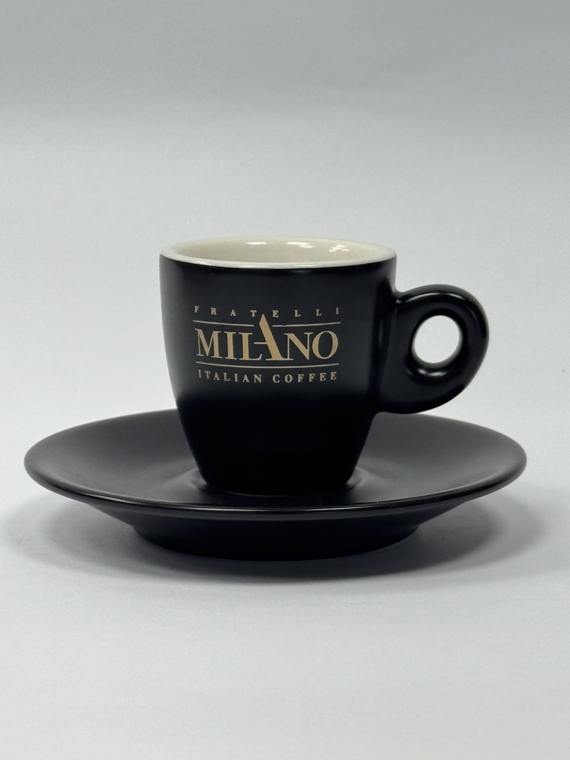 Чаша за еспресо с черна чинийка 6бр.