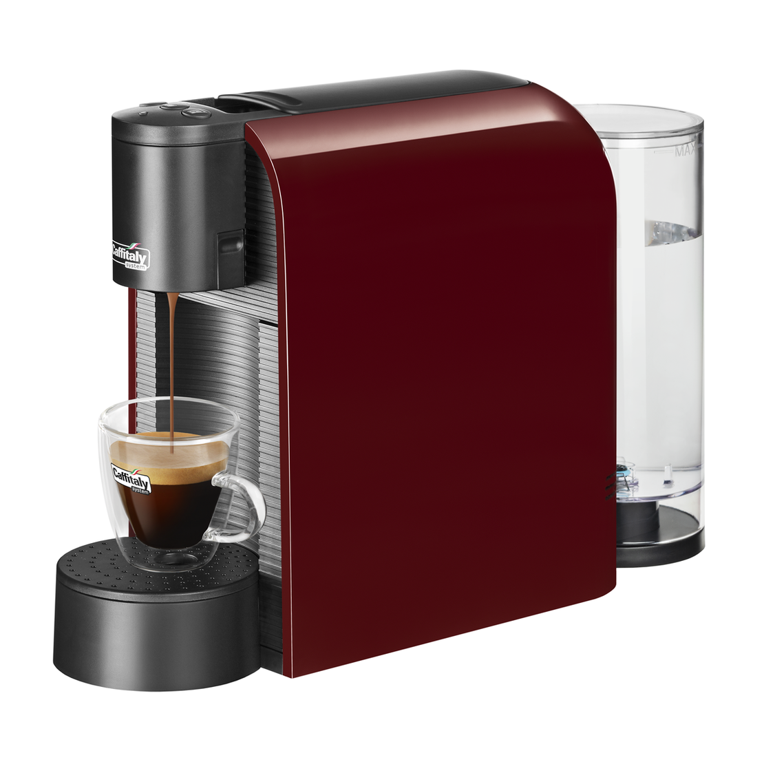 Капсулна кафе машина Caffitaly System VOLTA S36 CHERRY с 50 капсули подарък