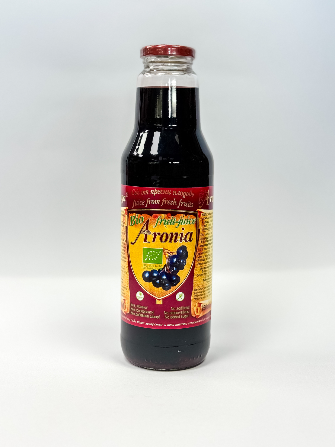 Биологичен сок от Арония - само от пресен плод арония 750мл.