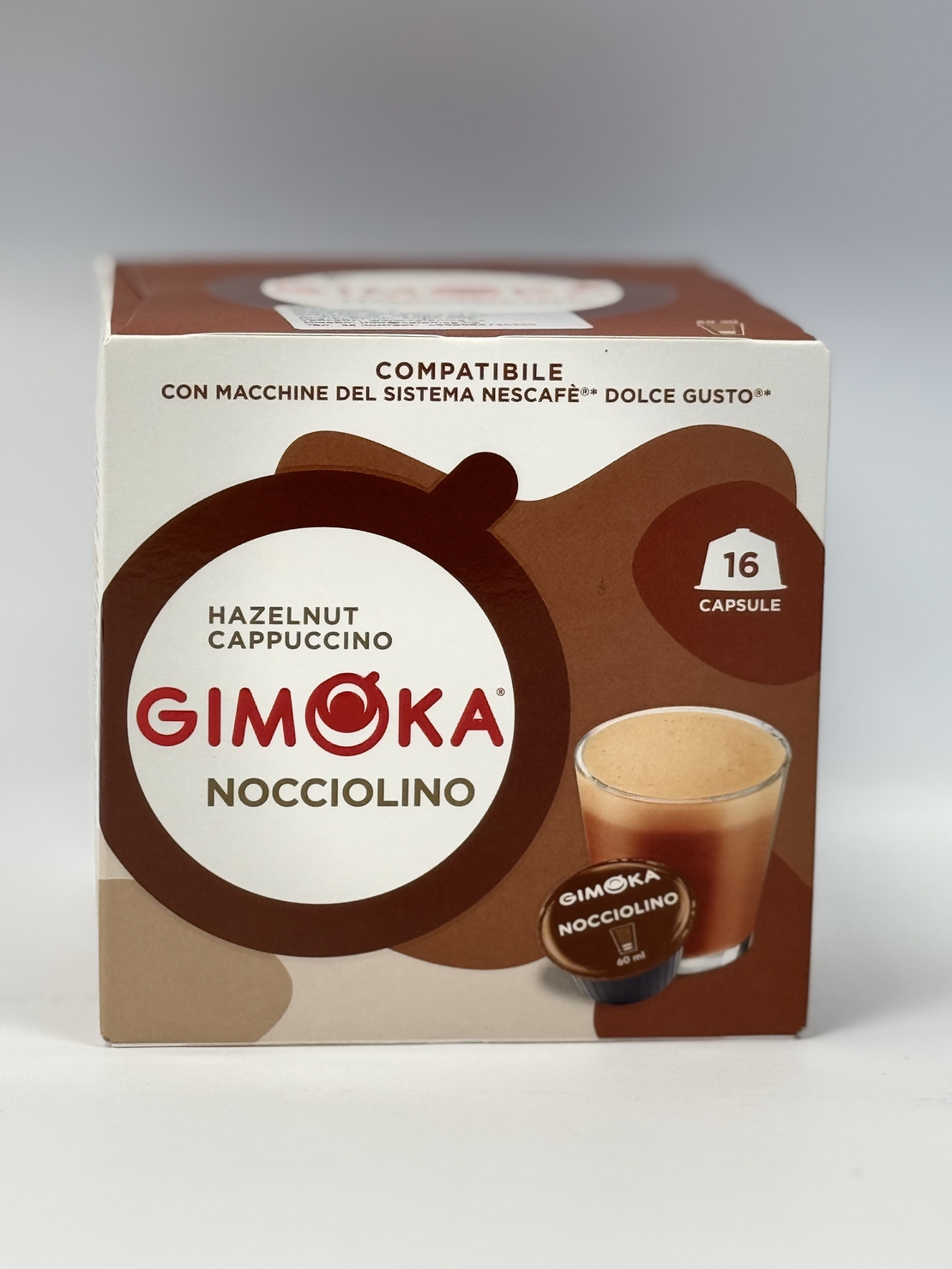 Кафе капсули GIMOKA NOCCIOLINO CAPPUCCINO съвместими със система Dolce Gusto, 16 бр.