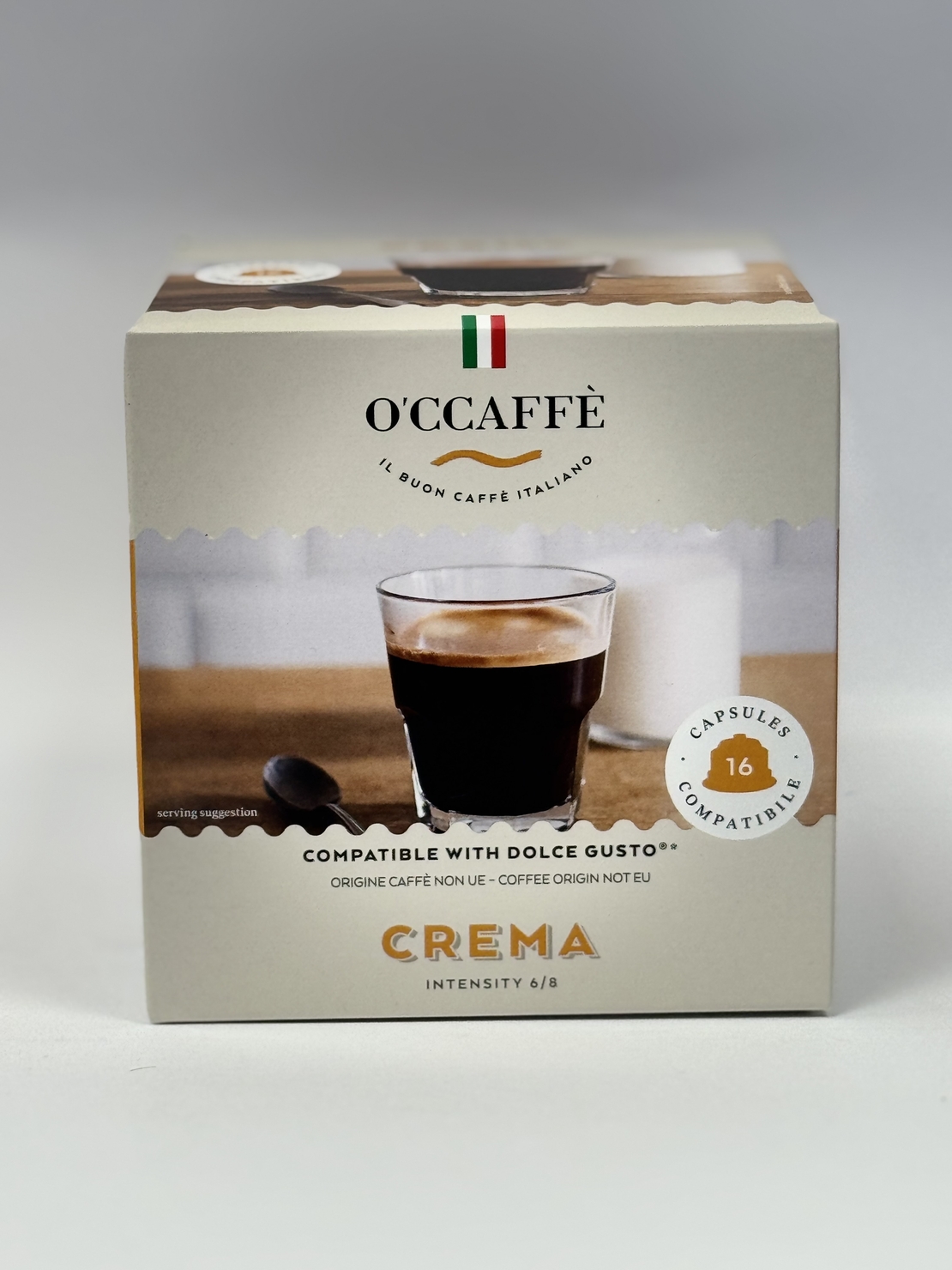 Кафе капсули OCCAFFE Crema съвместими със система Dolce Gusto, 16 бр.