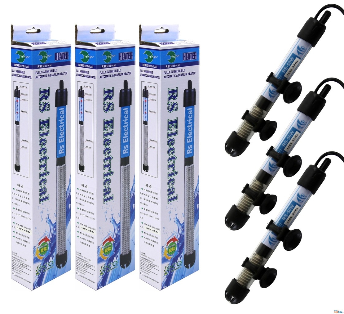 RS стъклен нагревател с термореле от 25W до 150W