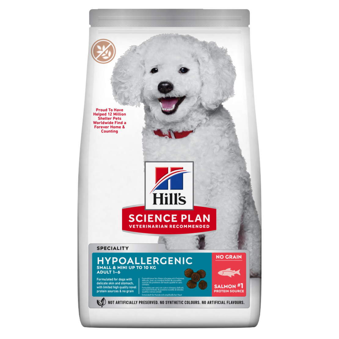 Hill's Science Plan Canine Hypoallergenic Small & Mini Adult – хипоалергенна суха храна за кучета от дребни и мини породи от 1 до 6 години със сьомга
