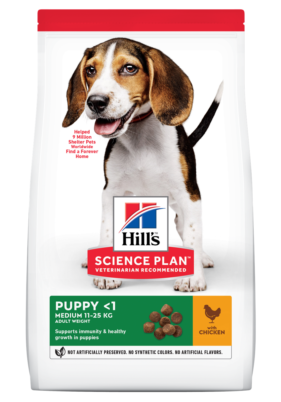 Hill’s Science Plan Canine Puppy Medium с пилешко - За подрастващи кучета от средните породи до 25 кг., от отбиването до 1 г. Бременни и кърмещи кучета