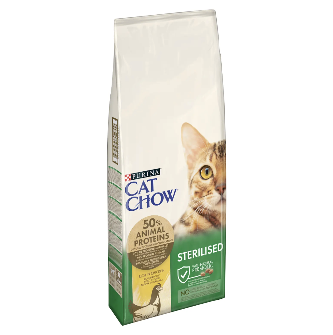 PURINA® CAT CHOW® Sterilised с Naturium™,за кастрирани котки,пиле, суха храна