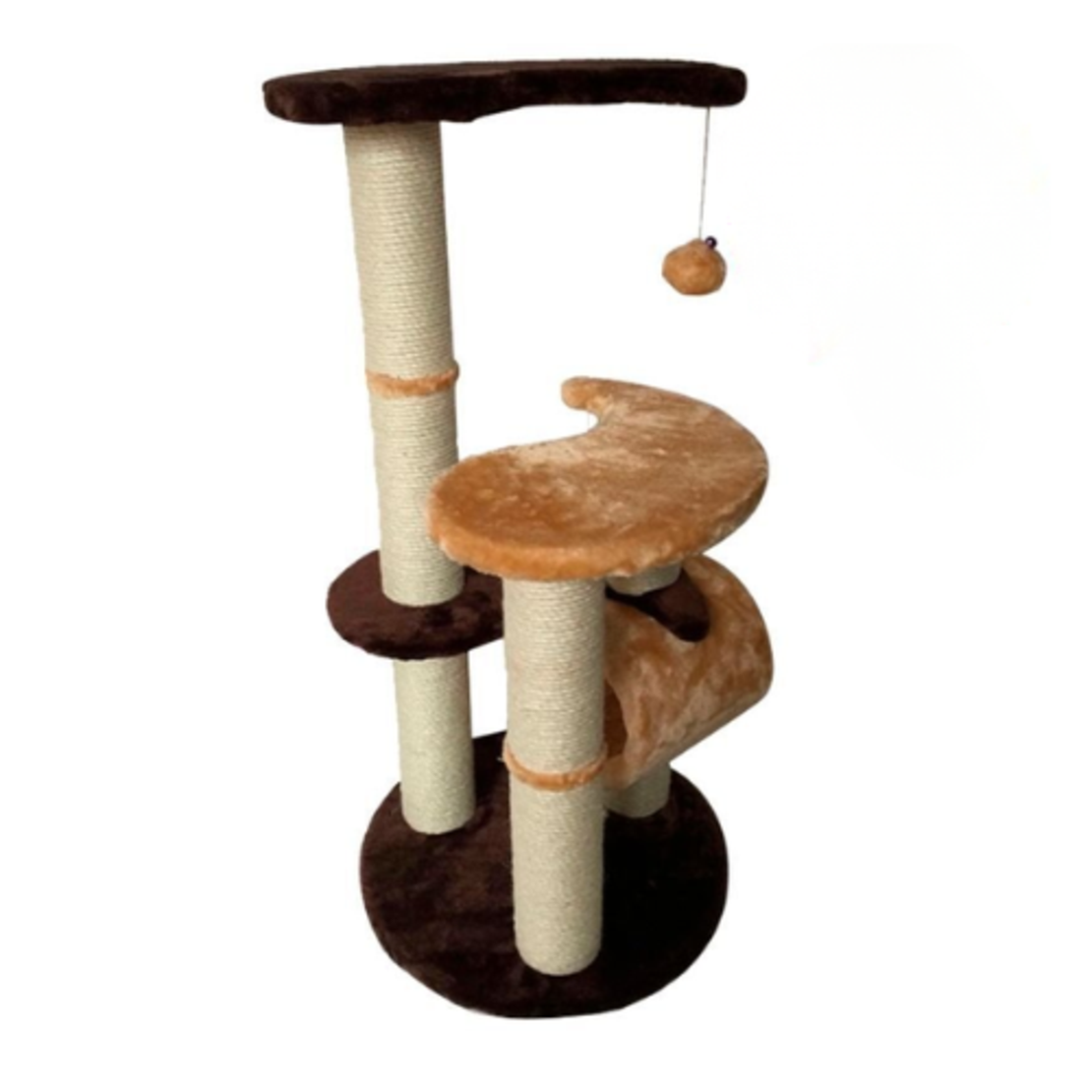 Катерушка за коте със стойки, овал и играчка топче PetsMania