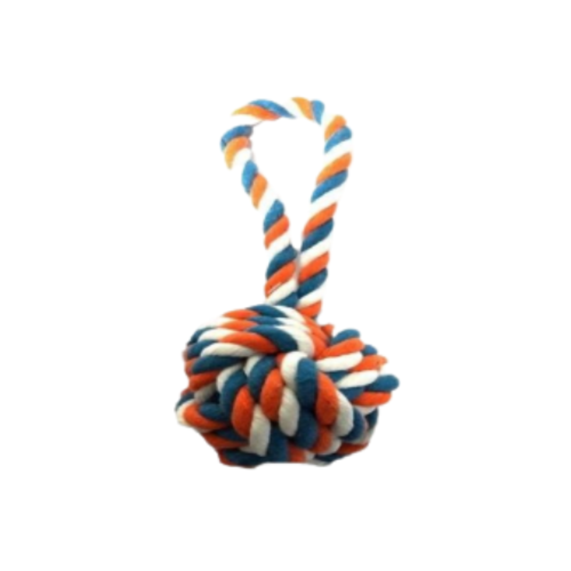 Играчка за куче – въже с плетена топка, 7 см / 20 см