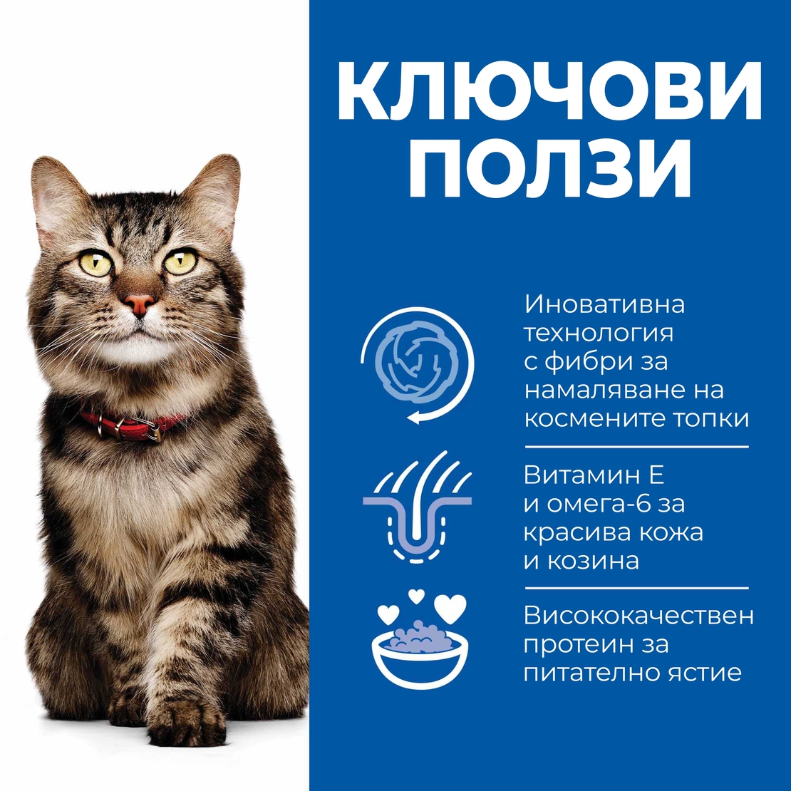 Hill's Science Plan Feline Adult Hairball & Perfect Coat Chicken – пълноценна суха храна за котки от 1 до 6 години, за намаляване на космените топки и красива козина, с пилешко