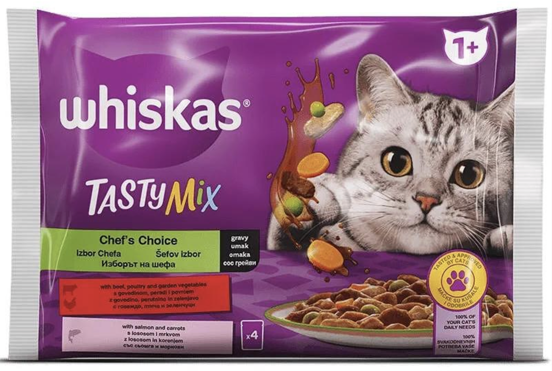 Whiskas Tasty Mix пауч избор на готвача, 4х85 гр