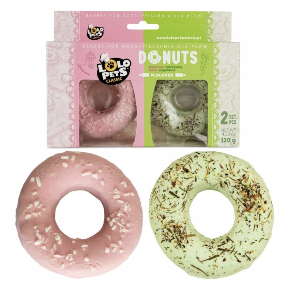 Лакомства за кучета, с вкус на плодове и зеленчуци, Lolo Pets, 120 гр., 2 бр.