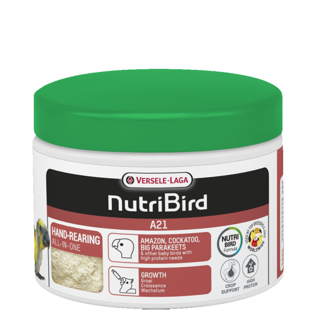 NUTRIBIRD A21 – Храна за ръчно хранене на растящи птици (средни и големи папагали), 800 гр