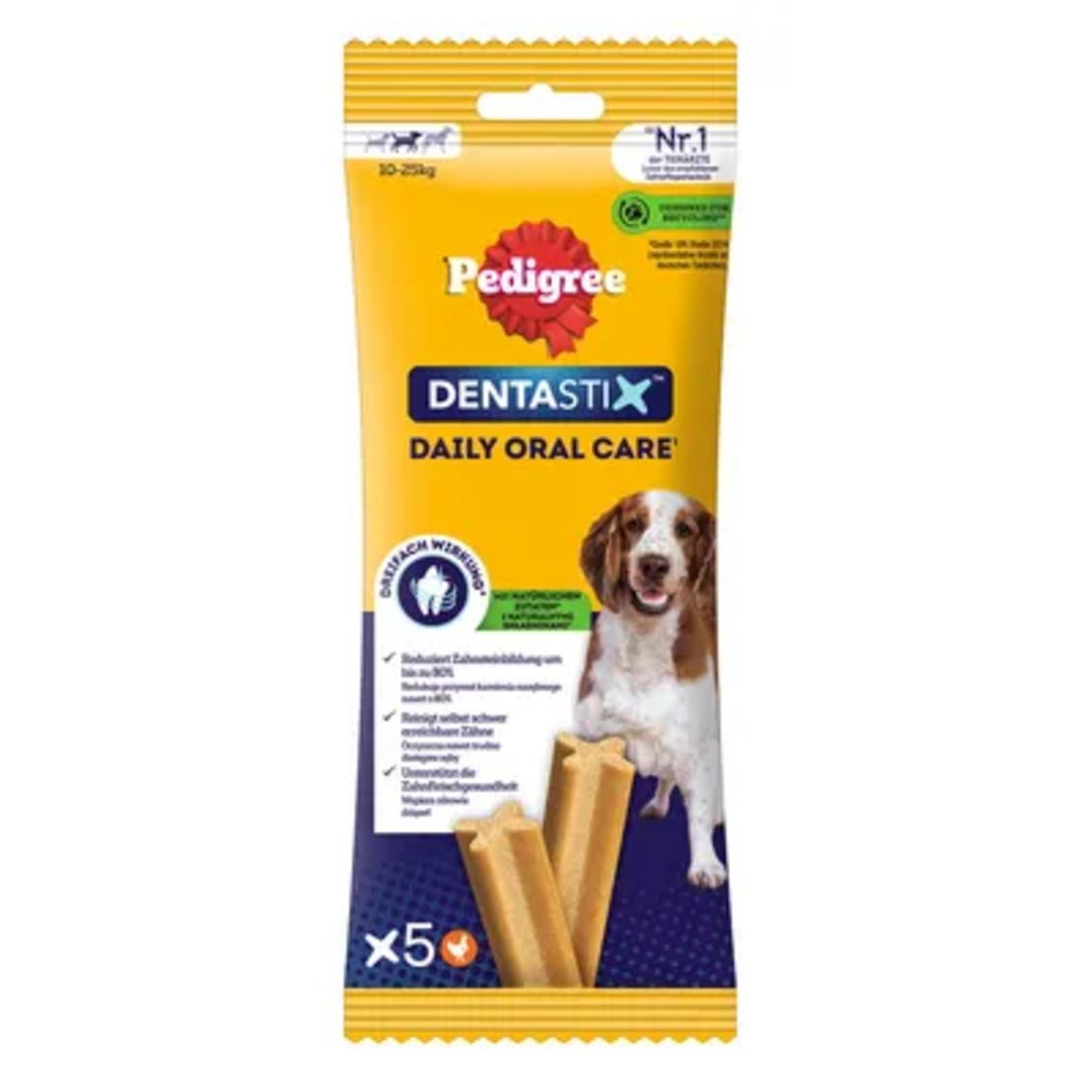 Pedigree DentaStix Mono Medium - за цялостно почистване на зъбите, подходящ за кучета средни породи 3 бр./77 гр.